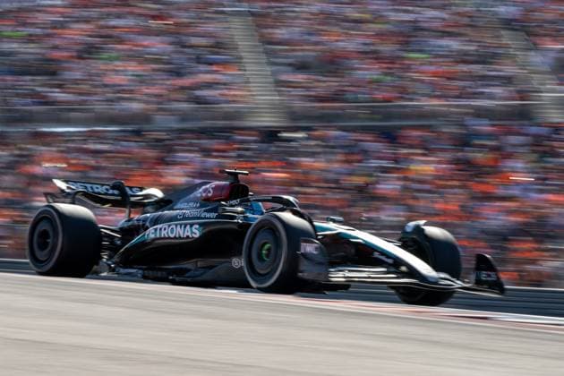 George Russell Mercedes AMG Petronas Formula One Team, Great Britain, 63 in Mercedes AMG F1 W15 E Performance, USA, Formula 1 World Championship, Pirelli Grand Prix of the United States of America, Circuit of the Americas Austin, Race, 20 10 2024 USA, Formula 1 World Championship, Pirelli Grand Prix of the United States of America, Circuit of the Americas Austin, Race, 20 10 2024 Austin Copyright: xEibner-Pressefoto Memmlerx EP_MMR
