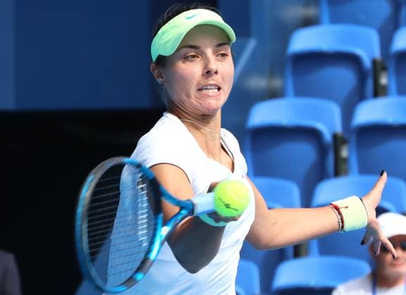 October 21, 2024, Tokyo, Japan - Bulgaria s Viktoriya Tomova returns the ball against Russia s Veronika Kudermetova during the first round match of the Toray Pan Pacific Open tennis tournament at the Ariake Coliseum in Tokyo on Monday, October 21, 2024. Tomova defeated Kudermetova. (photo by Yoshio Tsunoda AFLO) Noxthirdxpartyxsales  (270575852)