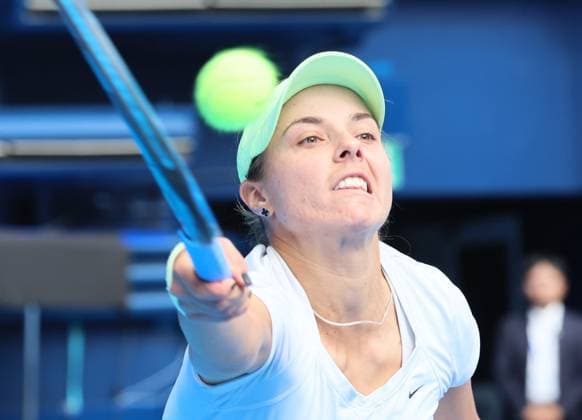 October 21, 2024, Tokyo, Japan - Bulgaria s Viktoriya Tomova returns the ball against Russia s Veronika Kudermetova during the first round match of the Toray Pan Pacific Open tennis tournament at the Ariake Coliseum in Tokyo on Monday, October 21, 2024. Tomova defeated Kudermetova. (photo by Yoshio Tsunoda AFLO) Noxthirdxpartyxsales  (270575853)