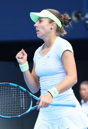 October 21, 2024, Tokyo, Japan - Bulgaria s Viktoriya Tomova clinches her fist as she won a key point against Russia s Veronika Kudermetova during the first round match of the Toray Pan Pacific Open tennis tournament at the Ariake Coliseum in Tokyo on Monday, October 21, 2024. Tomova defeated Kudermetova. (photo by Yoshio Tsunoda AFLO) Noxthirdxpartyxsales  (270575857)