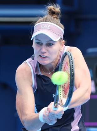 October 21, 2024, Tokyo, Japan - Russia s Veronika Kudermetova returns the ball against Bulgaria s Viktoriya Tomova during the first round match of the Toray Pan Pacific Open tennis tournament at the Ariake Coliseum in Tokyo on Monday, October 21, 2024. Tomova defeated Kudermetova. (photo by Yoshio Tsunoda AFLO) Noxthirdxpartyxsales  (270575861)