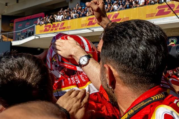 AUSTIN, TEXAS, UNITED STATES: Charles Leclerc, racing for the Ferrari team during the 2024 Formula 1 United States Grand Prix at the Circuit of the Americas in Austin, Texas, United States