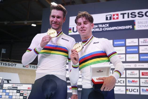 CICLISMO - Ciclismo su Pista - Tissot 2024 Track World Championships Tissot Track cycling, Rad, Radsport, Bahnrad, Bahn World Championship, WM, Weltmeisterschaft - Ballerup, Copenaghen, Den- 20 - 10-2024 - Men s Madison - Kluge Roger, Teutenberg Tim Tom during Tissot 2024 Track World Championships, Track cycling race in Copenhagen, Denmark, October 20 2024 Copenhagen Denmark Copyright: xIPAxSport ABACAx