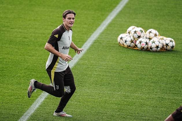 Juventus Nicolo Fagioli during training session at JTC Continassa in Turin on the eve of their League Phase, Matchday 3 of UEFA Champions League football match against VfB Stuttgart - Tuesday, October 21, 2024. - Soccer .  Copyright: xMarcoxAlpozzi LaPressex