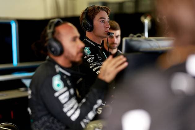 44 Lewis Hamilton GBR, Mercedes AMG Petronas F1 Team , 63 George Russell GBR, Mercedes AMG Petronas F1 Team , F1 Grand Prix of USA at Circuit of The Americas on October 20, 2024 in Austin, United States of America Photo by HOCH ZWEI Austin United States of America