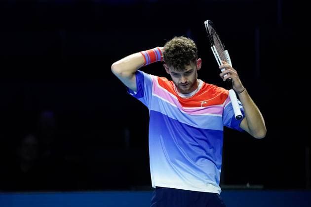 21 10 2024, Basel, St Jakobshalle, ATP Swiss Indoors Basel, Jerome Kym SUI looks dejected and disappointed Basel St Jakobshalle Basel Switzerland Copyright: xJustPictures.ch DanielaxPorcellix jp-en-DaPo-20241021-_DP16064