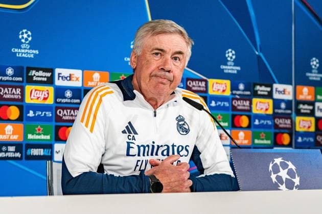 21 10 2024, Press conference before Real Madrid vs Borussia Dortmund, UEFA Champions League, Matchday 3 Carlo Ancelotti press conference, Real Madrid coach Copyright: xBahhoxKarax