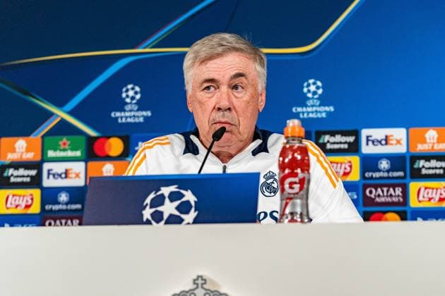 21 10 2024, Press conference before Real Madrid vs Borussia Dortmund, UEFA Champions League, Matchday 3 Carlo Ancelotti press conference, Real Madrid coach Copyright: xBahhoxKarax