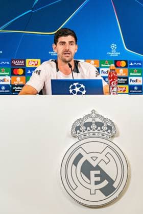 21 10 2024, Press conference before Real Madrid vs Borussia Dortmund, UEFA Champions League, Matchday 3 Thibaut Courtois press conference Copyright: xBahhoxKarax
