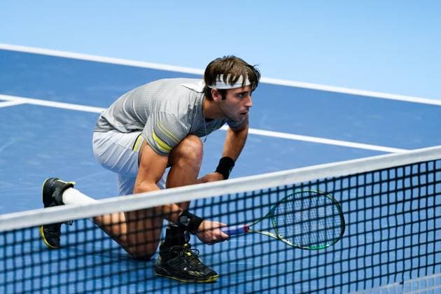 21 10 2024, Basel, St Jakobshalle, ATP Swiss Indoors Basel, Tomas Martin Etcheverry ARG in action during the double match Basel St Jakobshalle Basel Switzerland Copyright: xJustPictures.ch DanielaxPorcellix jp-en-DaPo-20241021-_DP15827