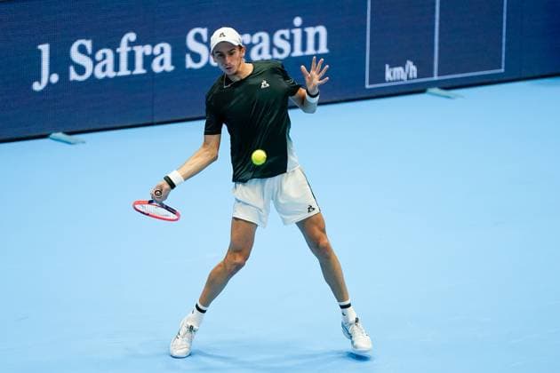 21 10 2024, Basel, St Jakobshalle, ATP Swiss Indoors Basel, Matteo Arnaldi ITA in action Basel St Jakobshalle Basel Switzerland Copyright: xJustPictures.ch DanielaxPorcellix jp-en-DaPo-20241021-_DP16184