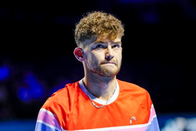 Jerome Kym SUI , Tennis, Swiss Indoors ATP World Tour 500 , 1 16 Finals Singles, 2024, Ugo Humbert FRA vs Jerome Kym SUI , 21 10 2024, St Jakobshalle, Basel, Switzerland Basel St Jakobshalle BS Switzerland Copyright: xGrantxHubbsx