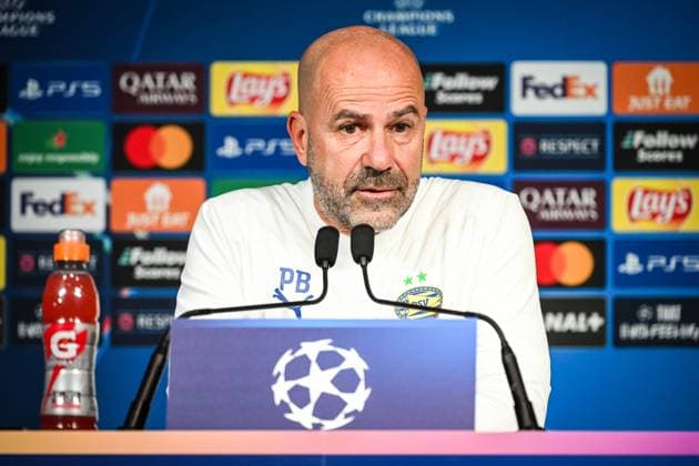 October 21, 2024, Paris, France, France: Peter BOSZ of PSV Eindhoven during a PSV Eindhoven press conference, PK, Pressekonferenz at Parc des Princes Stadium on October 21, 2024 in Paris, France. Paris France - ZUMAm308 20241021_zsp_m308_008 Copyright: xMatthieuxMirvillex