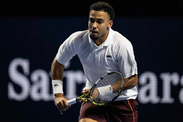 21st October 2024; St. Jakobshalle, Basel, Switzerland; ATP, Tennis Herren 500 Swiss Indoors Basel Tennis, Day 1; Arthur Fils (FRA) in action against Daniel Altmaier (GER) in the first round  ActionPlus12705908 DavidxEmm