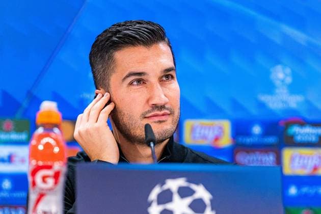 21 10 2024, Press conference before Real Madrid vs Borussia Dortmund, UEFA Champions League, Matchday 3 Nuri Sahin and Julian Brandt at the Borussia Dortmund press conference Copyright: xBahhoxKarax