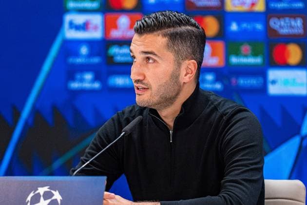 21 10 2024, Press conference before Real Madrid vs Borussia Dortmund, UEFA Champions League, Matchday 3 Nuri Sahin and Julian Brandt at the Borussia Dortmund press conference Copyright: xBahhoxKarax