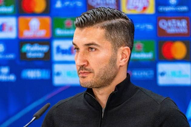 21 10 2024, Press conference before Real Madrid vs Borussia Dortmund, UEFA Champions League, Matchday 3 Nuri Sahin and Julian Brandt at the Borussia Dortmund press conference Copyright: xBahhoxKarax