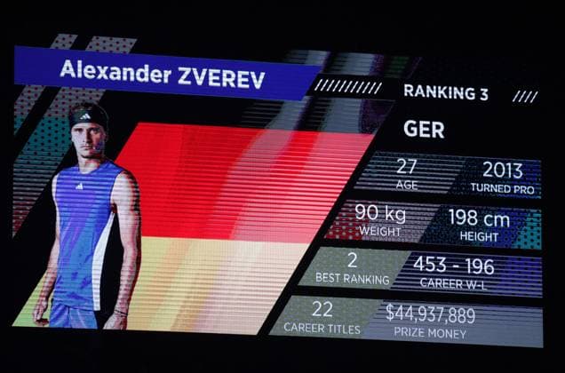 TENNIS - ATP, Tennis Herren Erste Bank Open VIENNA,AUSTRIA,21.OCT.24 - TENNIS - ATP World Tour, Erste Bank Open. Image shows the screen with Alexander Zverev (GER).  GEPAxpictures xWalterxLuger
