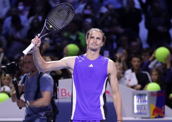 Sport Bilder des Tages TENNIS - ATP, Tennis Herren Erste Bank Open VIENNA,AUSTRIA,21.OCT.24 - TENNIS - ATP World Tour, Erste Bank Open. Image shows the rejoicing of Alexander Zverev (GER).  GEPAxpictures xWalterxLuger