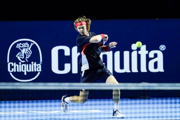 21 10 2024, Basel, St Jakobshalle, ATP Swiss Indoors Basel, Andrey Rublev RUS in action Basel St Jakobshalle Basel Switzerland Copyright: xJustPictures.ch DanielaxPorcellix jp-en-DaPo-20241021-_DP16572