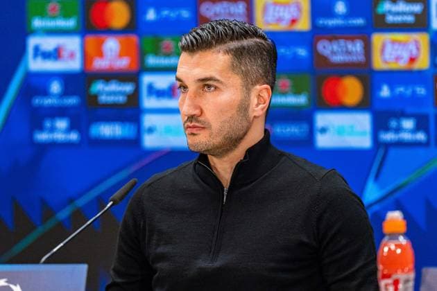 21 10 2024, Press conference before Real Madrid vs Borussia Dortmund, UEFA Champions League, Matchday 3 Nuri Sahin at Borussia Dortmunds press conference Copyright: xBahhoxKarax
