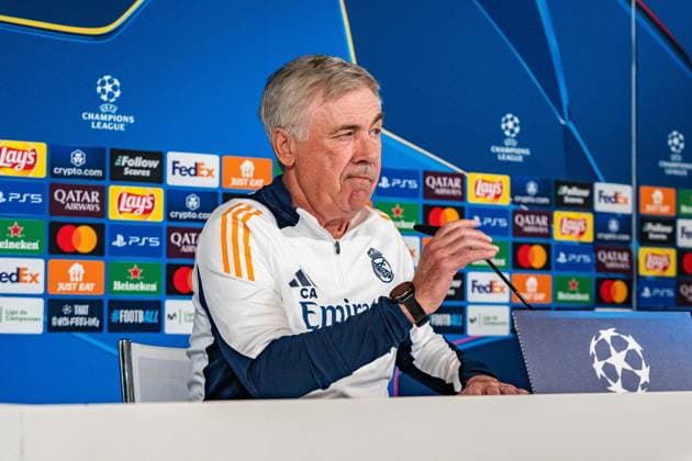 21 10 2024, Press conference before Real Madrid vs Borussia Dortmund, UEFA Champions League, Matchday 3 Carlo Ancelotti press conference, Real Madrid coach Copyright: xBahhoxKarax