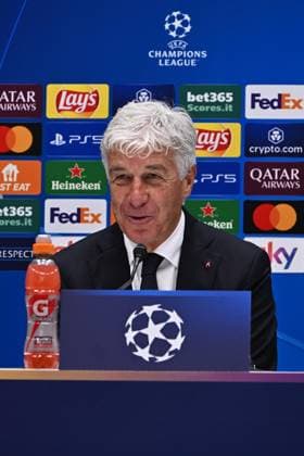 October 22, 2024, Bergamo, Italia: Atalanta s coach Gian Piero Gasperini during press conference, PK, Pressekonferenz on the eve of the UEFA Champions League soccer match between Atalanta BC and Celtic FC, at Bergamo Stadium in Bergamo, Italy, 22 October 2024..ANSA MICHELE MARAVIGLIA Soccer: Champions League; Atalanta-Celtic  - ZUMAa110 20241022_zaf_a110_005 Copyright: xMichelexMaravigliax
