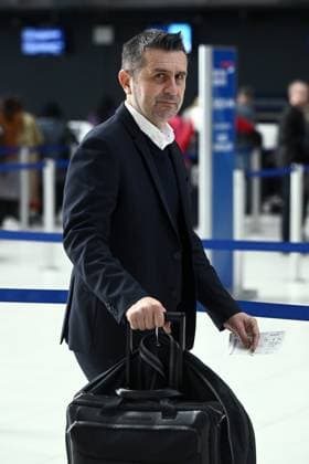 GNK Dinamo Zagreb travels to Salzburg Nead Coach of Dinamo Zagreb Nenad Bjelica arrive at Franjo Tudjman International Airport before departing for Salzburg, in Zagreb, Croatia, on October 22, 2024. GNK Dinamo Zagreb will play agianst FC Salzburg in UEFA Champions League.  MarkoxLukunic PIXSELL