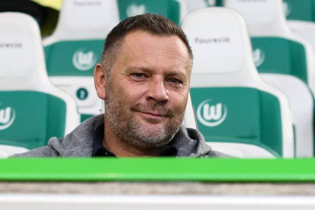 Pal Dardai watches the match 1 Football Bundesliga season 2024 2025 VfL Wolfsburg vs Werder Bremen at the Volkswagen Arena in Wolfsburg Football,Germany,men,men,20 10 2024