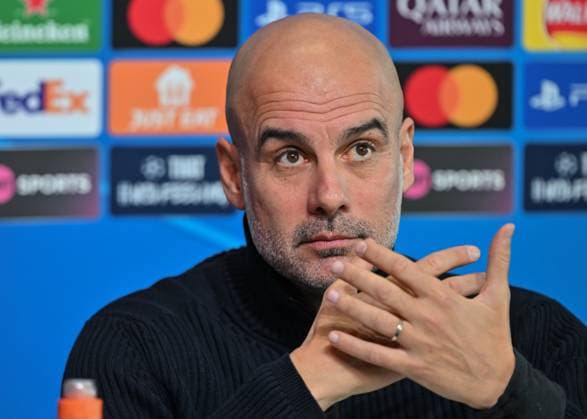 Manchester City v Sparta Prague Champions League press conference, PK, Pressekonferenz Pep Guardiola manager of Manchester City during the Manchester City v Sparta Prague UEFA Champions League press conference at Joie Stadium, Manchester, United Kingdom, 22nd October 2024 (Photo by Cody Froggatt News Images) Manchester Joie Stadium Greater Manchester United, ManU Kingdom Copyright: xCodyxFroggatt NewsxImagesx