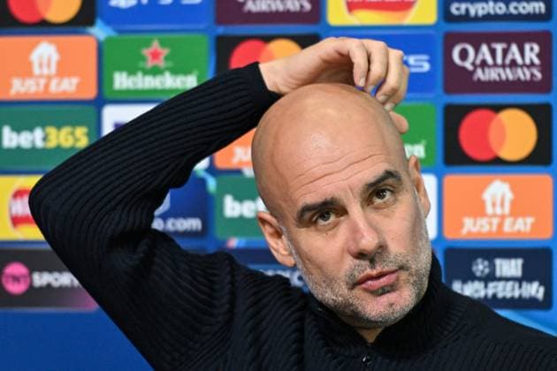 Manchester City press conference, PK, Pressekonferenz Pep Guardiola answers questions during the Manchester City Press Conference at the Etihad Campus, Manchester UK Newspapers OUT Copyright: xKarlxVallantinex FIL-20815-0003