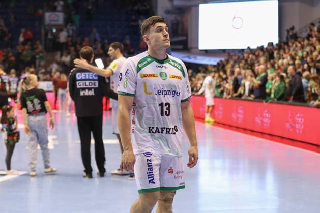 20 10 2024, xgox, Handball Daikin HBL, SC Magdeburg SC DHfK Leipzig emspor, v l Matej Klima Leipzig, 13 disappointed, looks disappointed, disappointed Magdeburg