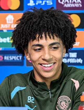 Manchester City press conference, PK, Pressekonferenz Rico Lewis answers questions during the Manchester City Press Conference at the Etihad Campus, Manchester UK Newspapers OUT Copyright: xKarlxVallantinex FIL-20815-0020