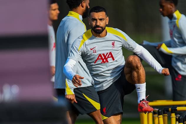 Football - UEFA Champions League - League Phase - RB Leipzig v Liverpool FC - MD-1 LIVERPOOL, ENGLAND - Monday, October 21, 2024: Liverpool s Mohamed Salah during a training session at the AXA Training Centre ahead of the UEFA Champions League match between RB Leipzig and Liverpool FC. (Photo by David Rawcliffe Propaganda) LIVERPOOL AXA Training Centre MERSEYSIDE ENGLAND  Copyright: xDavidxRawcliffex P2024-10-22-Leipzig_Liverpool_MD-1-15