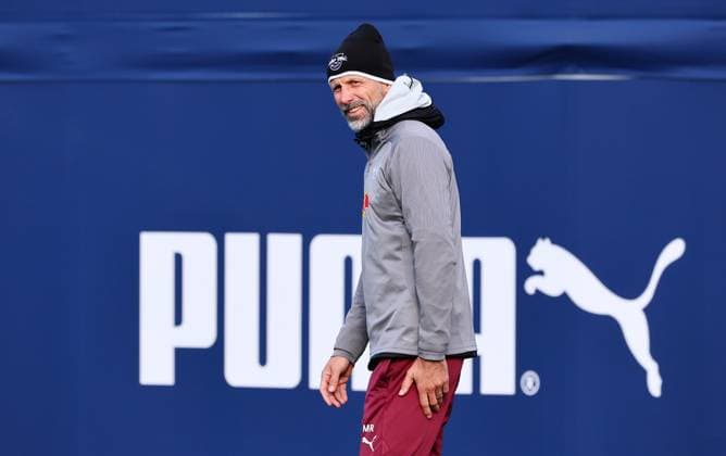 RB Leipzig Training Champions League Leipzig, 22 10 2024, RB Academy, Football, UEFA Champions League, Matchday 1, RB LEIPZIG vs FC LIVERPOOL on 23 10 2024 , Final training RB Leipzig , In the picture coach Marco Rose RB Leipzig , Picture Point