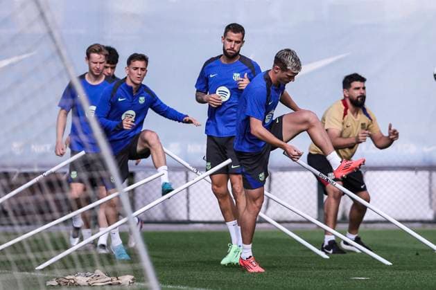 October 22, 2024, Sant Joan Despi, Barcelona, SPAIN: Dani Olmo during the training day of FC Barcelona, Barca ahead UEFA Champions League, football match against Bayern Munich at Ciudad Esportiva Joan Gamper on October 22, 2024 in Sant Joan Despi, Barcelona, Spain. Sant Joan Despi SPAIN - ZUMAa181 20241022_zaa_a181_011 Copyright: xJavierxBorregox