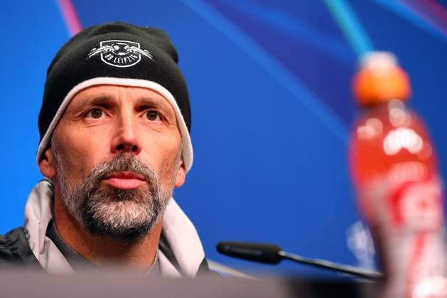 RB Leipzig Press Conference Champions League Leipzig, 22 10 2024, RB Academy, Football, UEFA Champions League, Matchday 1, RB LEIPZIG vs FC LIVERPOOL on 23 10 2024 , Press Conference RB Leipzig , In the picture Coach Marco Rose RB Leipzig , Picture Point