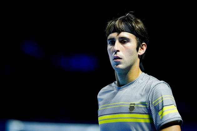 22 10 2024, Basel, St Jakobshalle, ATP Swiss Indoors Basel, Portrait headshot close up of Tomas Martin Etcheverry ARG during the 1 16 Round match Basel St Jakobshalle Basel Switzerland Copyright: xJustPictures.ch DanielaxPorcellix jp-en-DaPo-20241022-_DP17106