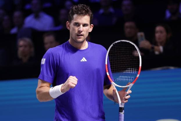 TENNIS - ATP, Tennis Herren Erste Bank Open VIENNA,AUSTRIA,22.OCT.24 - TENNIS - ATP World Tour, Erste Bank Open. Image shows the rejoicing of Dominic Thiem (AUT).  GEPAxpictures xWalterxLuger