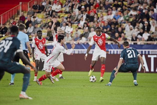 Midfielder ZAKARIA Denis (AS Monaco). AS Monaco vs Red Star Belgrade - Crvena Zvezda - UEFA Champions League in Stade Louis II, MONACO, on October 22, 2024. FOOTBALL: C1 - AS Monaco vs Red Star Belgrade - Crvena zvezda - UEFA Champions League - 10 22 24 FredDides Panoramic 