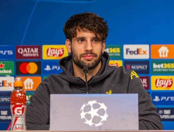 Football - UEFA Champions League - League Phase - RB Leipzig v Liverpool FC - MD-1 LEIPZIG, GERMANY - Tuesday, October 22, 2024: Liverpool s Dominik Szoboszlai during a press conference, PK, Pressekonferenz at the Red Bull Arena ahead of the UEFA Champions League Match Day 3 game between RB Leipzg and Liverpool FC. (Photo by David Rawcliffe Propaganda) LEIPZIG Red Bull Arena SAXONY GERMANY  Copyright: xDavidxRawcliffex P2024-10-22-Leipzig_Liverpool_MD-1-57