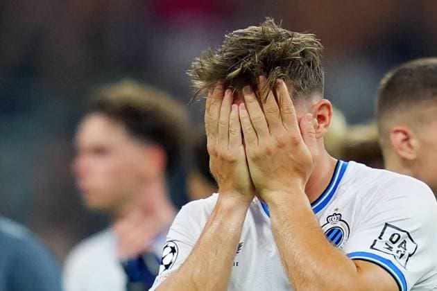 Brugge s Casper Nielsen during the Uefa Champions League soccer match between Ac Milan and Club Brugge a at the San Siro Stadium in Milan, north Italy -Tuesday , October 22 , 2024. - Soccer .  Copyright: xSpada LaPressex