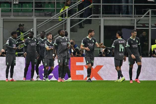 AC Milan v Club Brugge KV - UEFA Champions League 2024 25 League Phase MD3 Christian Pulisic of A.C. Milan celebrates after scoring the goal of 1-0 during the UEFA Champions League 2024 25 League Phase MD3 match between A.C. Milan and Club Brugge at San Siro Stadium in Milan, Italy, on October 21, 2024. Milan Italy Italy  Copyright: xDomenicoxCippitellix originalFilename:cippitelli-acmilanv241022_npXmi.jpg