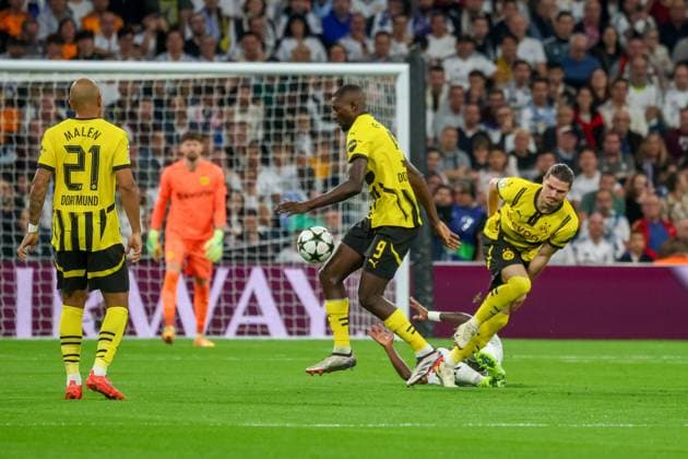 Serhou Guirassy Dortmund 9 ESP, Real Madrid vs Borussia Dortmund, Football, Champions League, Matchday 3, 2024 2025 season, 22 10 2024 ESP, Real Madrid vs Borussia Dortmund, Football, Champions League, Matchday 3, 2024 2025 season, 22 10 2024 Madrid Copyright: xEibner-Pressefoto JoergxNiebergax EP_JNL