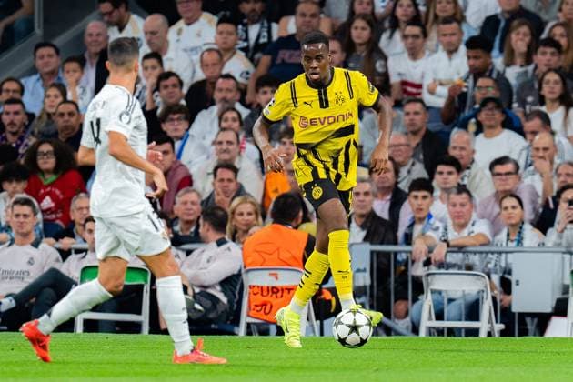 22 10 2024, Real Madrid vs Borussia Dortmund, UEFA Champions League, Matchday 3 Jamie Gittens Borussia Dortmund, 43 Copyright: xBahhoxKarax