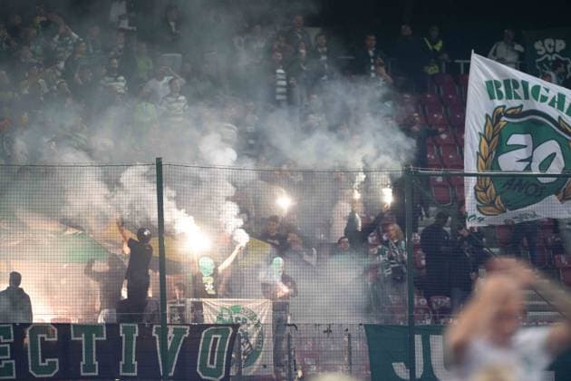 Sporting Lisbon fans during UEFA Champions league match, Sturm Graz - Sporting CP , 22. october 2024 Copyright: xMICHALxFAJT,ZOSPORTU.SKx DSC_3268