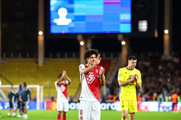 Fußball, CL, AS Monaco - Roter Stern Belgrad 22nd October 2024 - UEFA CHAMPIONS LEAGUE - J3 - SEASON 2024 2025 - AS MONACO vs CRVENA ZVEZDA - STADE LOUIS II The happiness of AS Monaco players after the game particularly akliouche (maghnes) MONACO MONACO Copyright: xSPORTPIXPRESSx xFREDxPORCUx