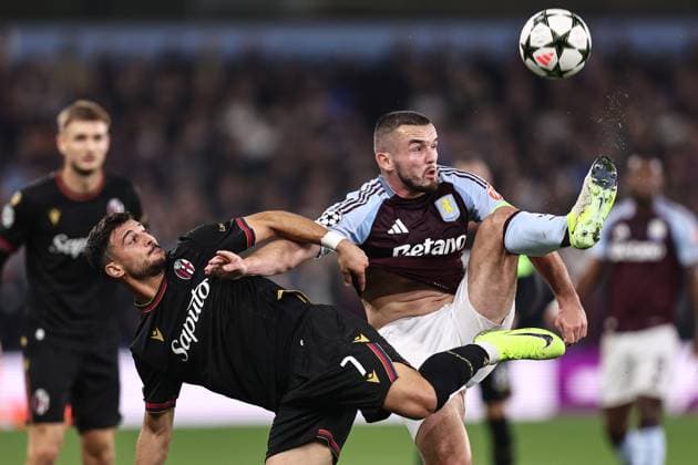 Birmingham (Inghilterra) 22 10 2024 - Champions League Aston Villa-Bologna foto Image nella foto: John McGinn-Riccardo Orsolini 