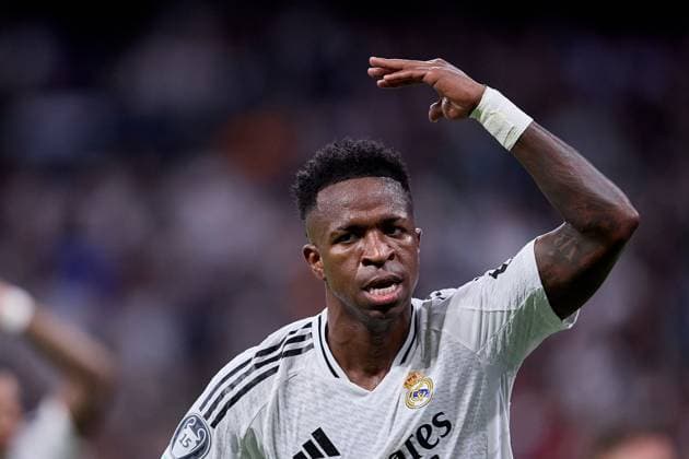 Vinicius Jr of Real Madrid CF Real Madrid v Borusssia Dortmund, La Liga, Football, Santiago Bernabeu Stadium, Madrid, Spain - 22 Oct 2024  Copyright: xRubenxAlbarran Shutterstockx 14805565bm