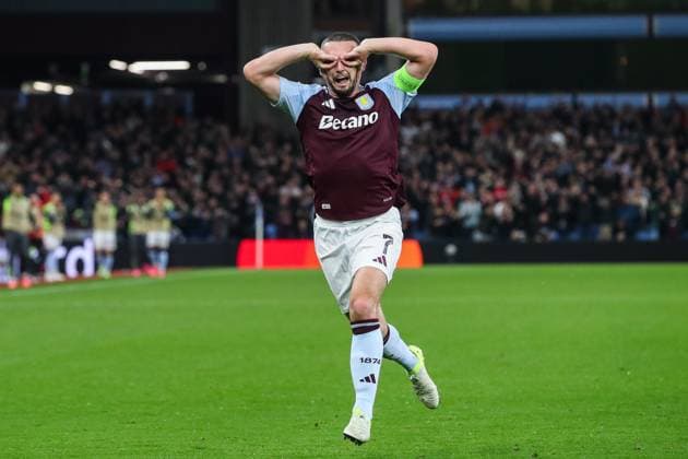UEFA Champions League, League Stage Aston Villa v Bologna John McGinn of Aston Villa celebrates his goal to make it 1-0 during the UEFA Champions League, League Stage Aston Villa vs Bologna at Villa Park, Birmingham, United Kingdom, 22nd October 2024 (Photo by Gareth Evans News Images) Birmingham Villa Park West Midlands United Kingdom Copyright: xGarethxEvans NewsxImagesx